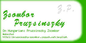 zsombor pruzsinszky business card